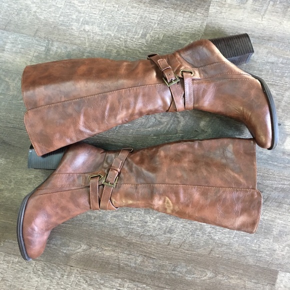 Nicole Avin  knee High Brown Boots -SZ 6 - Picture 3 of 8